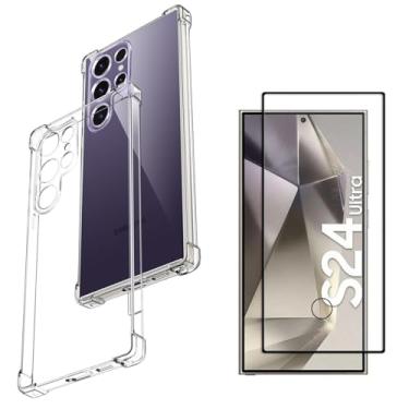 Imagem de Kit Capa Capinha Para Samsung Galaxy S24 Ultra 5G Case Air Anti Impacto Transparente + Pel�cula De Vidro Temperado 3d Full Cover (Transparente + Vidro 3d)