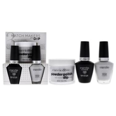 Imagem de Match Makers Plus Dip – Wind In My Hair da Cuccio para mulheres – 3 unidades de sistema de polimento de pó profissional de 45 g, gel de banho de 12,5 g, esmalte de unhas colorido de 12,2 g