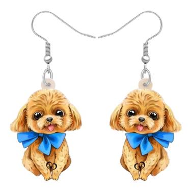 Imagem de BAMAY Brincos fofos para cães poodle, pingentes de acrílico, joias para filhotes, presentes para mulheres, meninas, berloques, decoração de poodle, Medium, Acrílico, Sem pedra preciosa