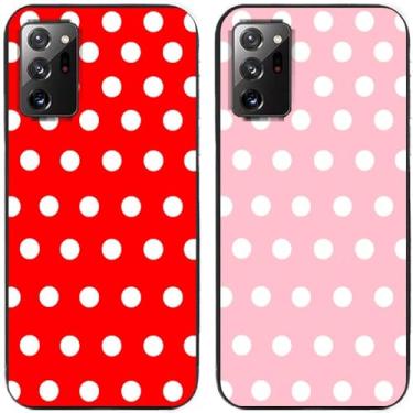 Imagem de 2 peças de capa de telefone traseira de silicone em gel TPU com bolinhas vermelhas e rosa para Samsung Galaxy All Series (Galaxy Note 20 Ultra)