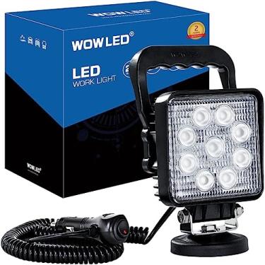 Imagem de WOWLED Lâmpada de LED portátil de 27 W com base magnética para carro, off-road, caminhão, barco, trator, caminhão, veículo de engenharia, manutenção, luz de acampamento CC 9-32V