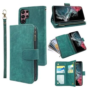 Imagem de Capa carteira compatível com Samsung Galaxy S24 Ultra 5G e suporte de cartão de crédito flip de couro vintage premium com suporte para celular com cordão para S24Ultra 24S S 24 24Ultra feminino