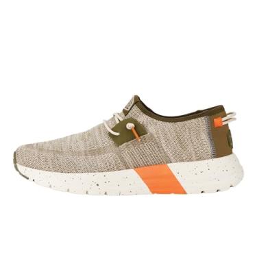 Imagem de HEYDUDE Sirocco M Sport Mode Verde/Oliva/Laranja Tamanho 38 | Sapatos masculinos | Tênis masculino sem cadarço | Confortável e leve