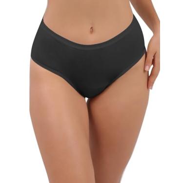 Imagem de AIRCUTE Roupa íntima feminina para incontinência urinária super absorvente, reutilizável de cintura média para vazamentos noturnos, 120 ml (preta, 2GG)
