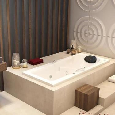 Imagem de Banheira de Hidromassagem Capri Branca Astra em Gel Coat Gran Luxo 150x80x46cm - P3-110v - sem Aqu Branco