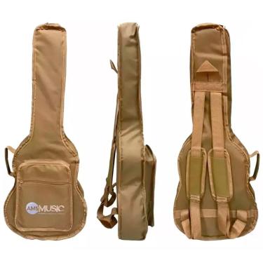 Imagem de Bag Capa Almofadada Para Violão Giannini Baby Bege Com Alças