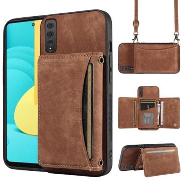 Imagem de Capa de telefone para LG Stylo 7 5G Capa carteira com alça de ombro transversal, bolso para cartão de crédito, suporte fino, bolsa flip para celular LGStylo75G Stylo75G Stylus 07 G5 2021 meninas