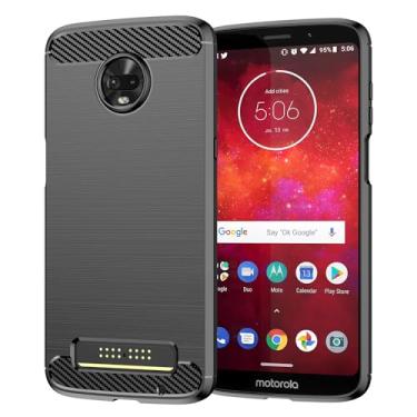 Imagem de Capas para Moto Z3 Play.Caso básico,Botão de pressão flexível / 360 ° Proteção completa,Anti-fingerpirnts