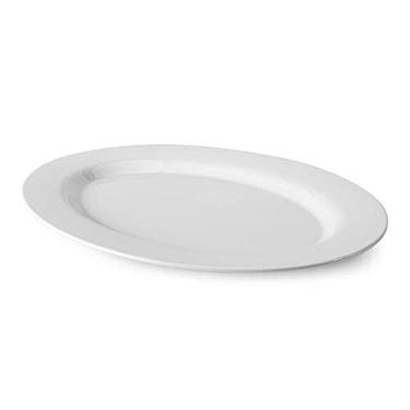 Imagem de Travessa Oval Tradicional Rasa Gourmet Mix Branco 25Cm