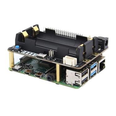 Imagem de Geekworm Para UPS Raspberry Pi, X728 (Max 5,1V 6A) 18650 UPS e placa de gerenciamento de energia com detecção de perda de energia CA|Ligação automática|Desligamento seguro|Leitura da capacidade da bateria|Desligamento automático de bateria fraca|Buzzer