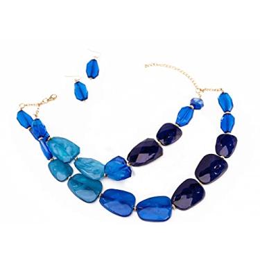 Imagem de Olivia Welles Conjunto de joias de colar e brinco de declaração de neutros necessários, Resina Metal base banhado a ouro Resina, resina