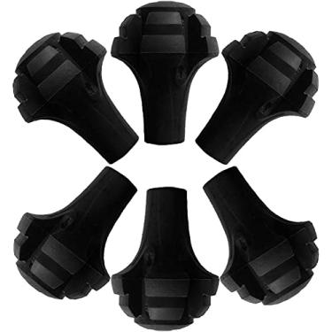 Imagem de Pontas de bastões de trekking, bastões de borracha, extraduráveis, protetores de extremidade, acessórios de substituição, servem para a maioria dos bastões de caminhada e caminhada (6 peças)