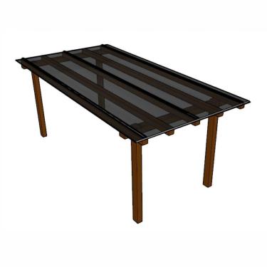 Imagem de Kit Policarbonato Fume 4mm 2,00m X 6,00m - Perfis Naturais