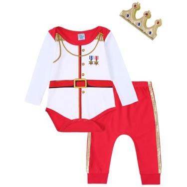 Imagem de COSLAND Fantasia de carreira para bebês meninos, conjunto de roupas de algodão infantil, recém-nascido - 12 meses, Príncipe, Recém Nascido