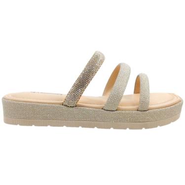 Imagem de Tamanco Feminino Casual Dia a Dia FlatForm Conforto com Strass Mississipi Mb811