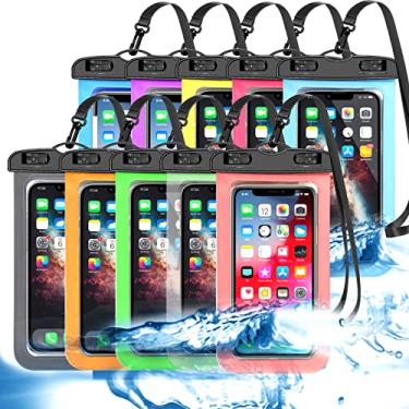 Imagem de Pacote com 10 bolsas de telefone universal à prova d'água, capa grande à prova d'água, bolsa seca IPX8 esportes ao ar livre para Apple iPhone 15 14 13 12 11 Pro Max Plus SE, Samsung S23 S22 S21, nota,