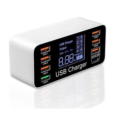Imagem de Carregador Inteligente Profissional Usb Fast Charger 8 Portas QC + PD 