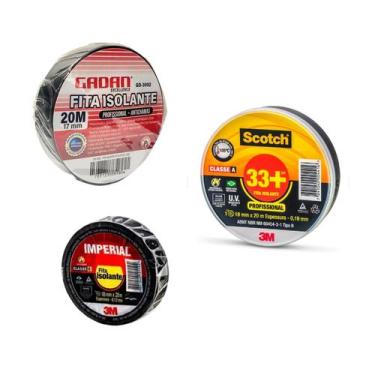 Imagem de Fita Isolante Preta 5, 10 ou 15 Metros Anti-Chamas quantity:Imperial 5