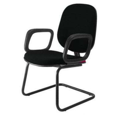 Imagem de Cadeira Diretor Interlocutor para Escritório Linha Uno Preto - Design 