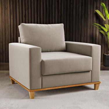 Imagem de Poltrona Veludo 82cm Viena Viero, Veludo Perola