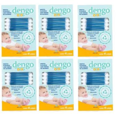 Imagem de Kit 6 Hastes Cotonete Bebes Recem Nascido Dengo Baby C/48 - Melhormed