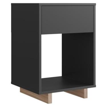 Imagem de Mesa de Cabeceira 1 Gaveta e 1 Nicho B88 Grafite Montana NOVAM - Nova 