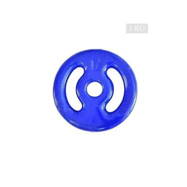 Imagem de Anilha 1kg Emborrachada PVC Furo Standard - Rythmoon, Azul