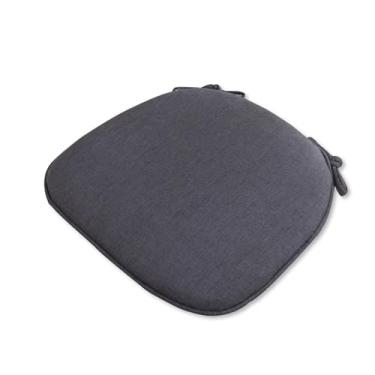 Imagem de DSUTMLE Almofada de assento antiderrapante com laços almofada de cadeira de linho de algodão quatro estações cor sólida respirável cor sólida almofada para cadeira de escritório, cadeira de mesa