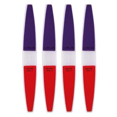 Imagem de Kit 4 Lixa De Unhas P/ Polimento E Brilho 4 Faces Marco Boni, Roxo