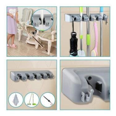 Imagem de Suporte Vassoura Multiuso 5 Posições Porta Rodo Chave Oferta - Mr Vend