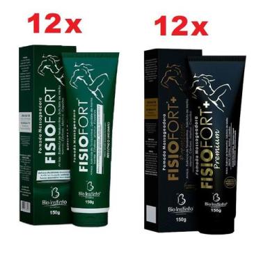 Imagem de Kit 12 Pomada FisioFort 150g + 12 FisioFort Premium 150g - Bio Instint