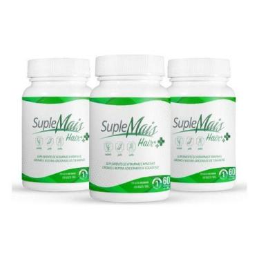 Imagem de Kit Suplemais Hair - 180 Cpr - Vitamina P/ Cabelos, Unhas , Sem sabor