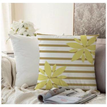 Imagem de Almofada Algodão Estampada Cecile 40x40cm Amarela - FASTLAR