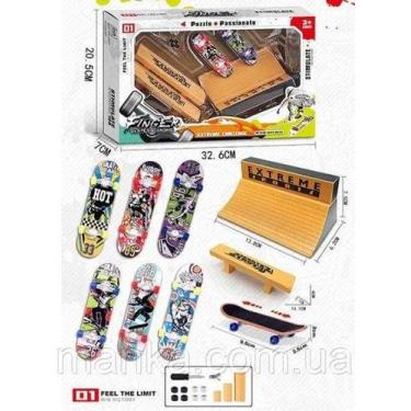 Imagem de Brinquedo Conjunto Rampa Mini Skate  De Plástico C/ Acessórios - Toy K