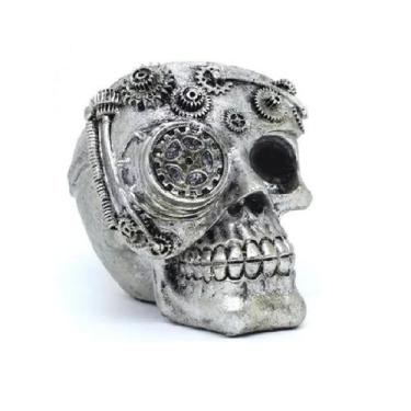 Imagem de Crânio Caveira Robô Cyborg Enfeite Para Decoração - Br, A