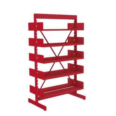 Imagem de Estante Para Biblioteca Dupla Pandin 2,00 m Vermelho