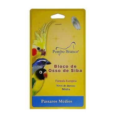 Imagem de Bloco Pombo Branco Pássaros Osso Siba - Tamanho M