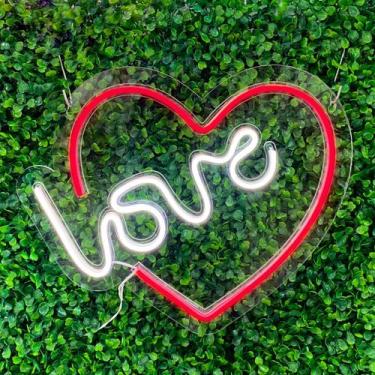 Imagem de Letreiro Painel Neon Led Love Coração Festa Casamento - ArtStudio 