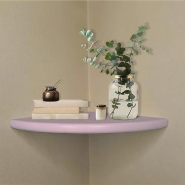 Imagem de Prateleira de Canto de Parede Colorido em Mdf Laqueado Cor:Rosa Chá;Tamanho:30X30 CM