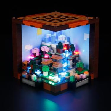 Imagem de MENZAVA LED Light Set Compatible with Minecraft The Crafting Table 21265 Building Blocks Model - Model Set NOT Included
