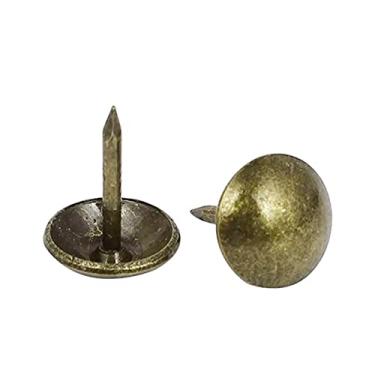 Imagem de QZOOVNJ Tachinhas de unha de bronze para estofamento de 1,9 cm, kit sortido de pinos para polegar, para sofá, sapato, decoração de móveis de madeira, 100 peças (19 mm, bronze)