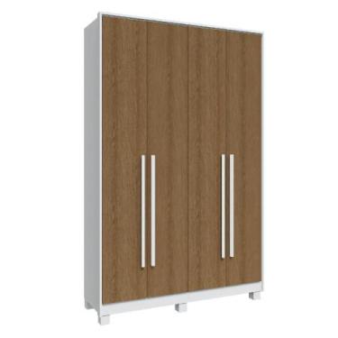 Imagem de Guarda Roupa Solteiro 4 Portas Rimo New Paranoá Móveis Rimo, Branco/Je