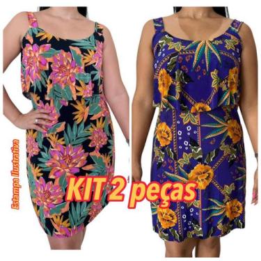 Imagem de Vestido Alça Babado no Busto Em Liganete Malha Fria Envio 12 a 24 h - 