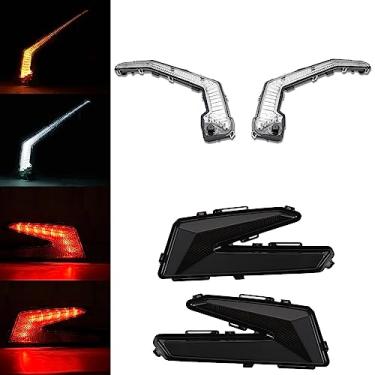 Imagem de A & UTV PRO X3 Fang Light & Lanterna traseira de LED, luz branca amarela de assinatura frontal, luz traseira de freio para Can-Am Maverick X3 XDS XRS Max Turbo R, substitui OEM #710004994,710004995,710004744