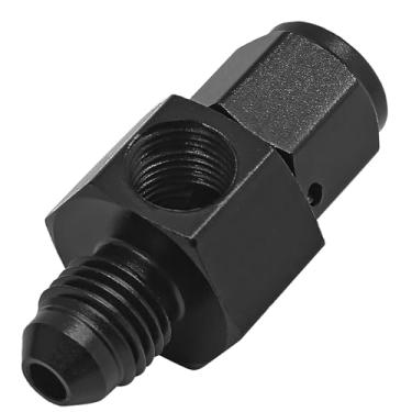 Imagem de PHITUODA 4AN Adaptador de encaixe de manômetro de pressão de combustível, 4AN macho flare para fêmea giratório com adaptador de mangueira de porta de calibre NPT 1/8, alumínio
