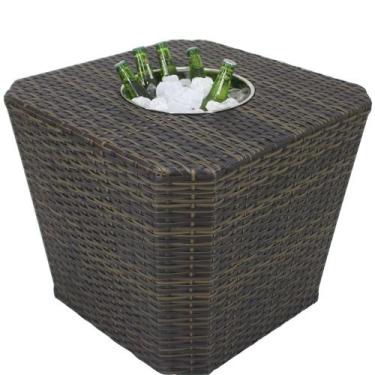 Imagem de Mesa Grécia em Alumínio com Balde para Bebidas Jardim, Piscina, Edícul