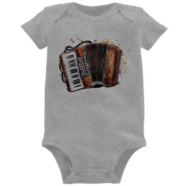 Imagem de Body Bebê Acordeon Sanfona - Foca na Moda, Cinza, M