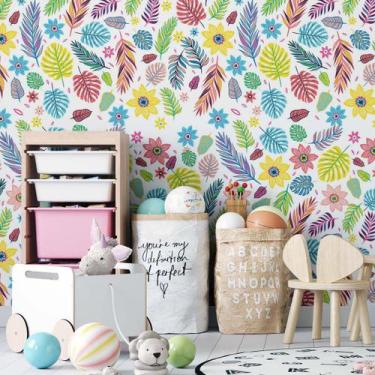Imagem de Papel de Parede Adesivo Floral Infantil N02059 0,58x2,5M - Adesivo BR