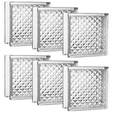 Imagem de Kit 10 Tijolos Bloco De Vidro Transparente 19x19x8 Tradestar