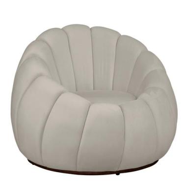 Imagem de Poltrona Decorativa Concha Base Arco Giratória Veludo - Fina Mobília, 